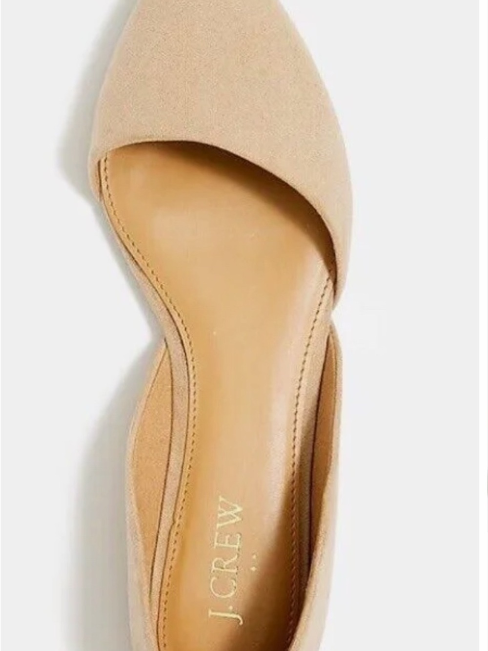 J. Crew Tan Pointed D'Orsay Flat